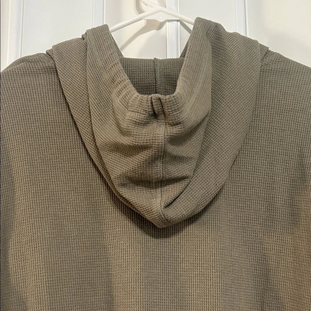 Hurley - Thermal Waffle Knit Men's Hoodie, Size XL - Olive Green - Picture 3 of 7